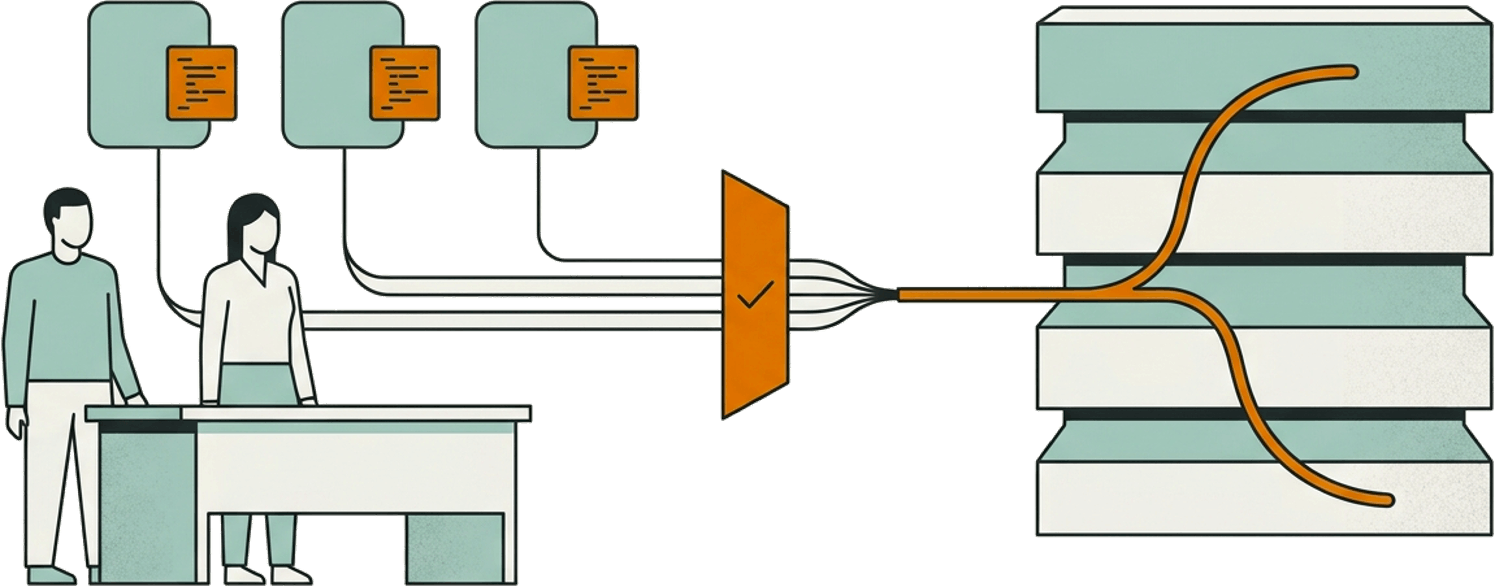 Illustratie samenwerking en codebase